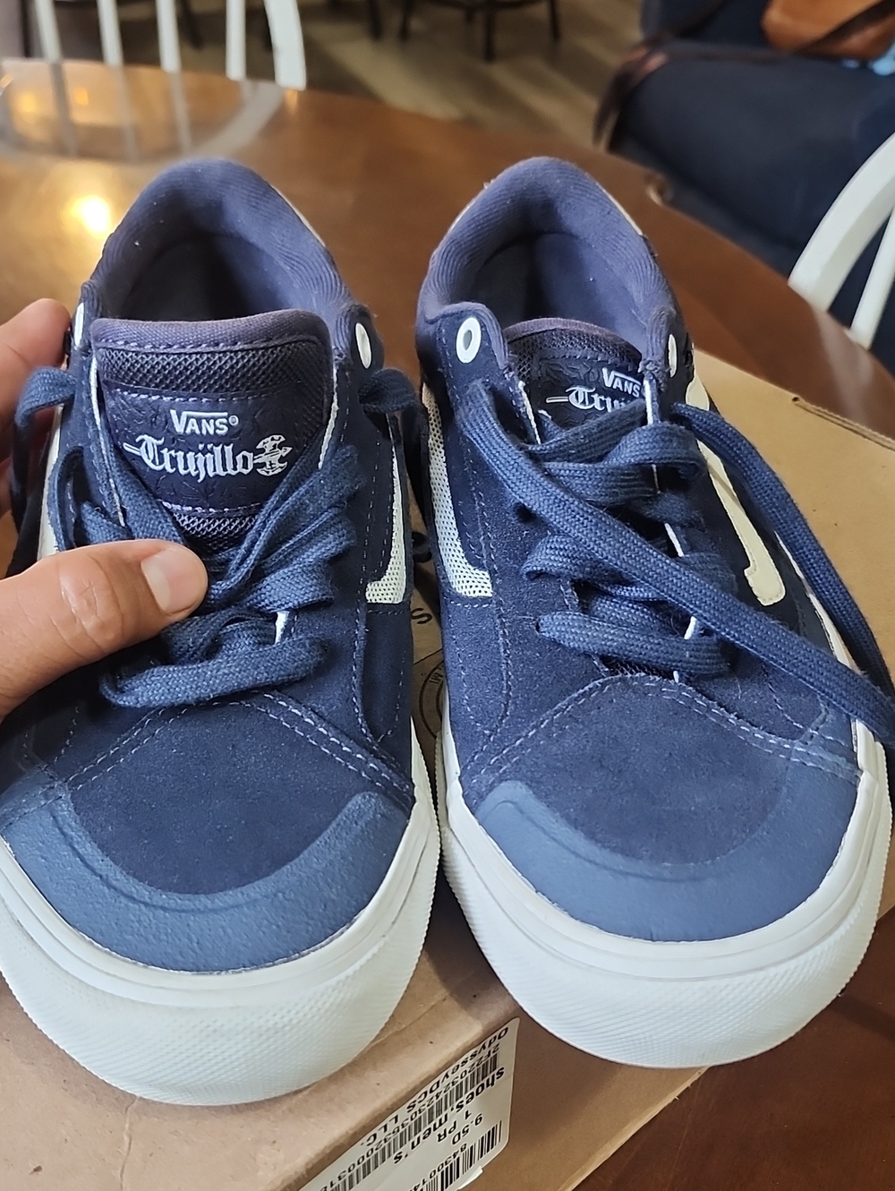 Vans Trujillo Navy and White Low-Top Skate Shoes